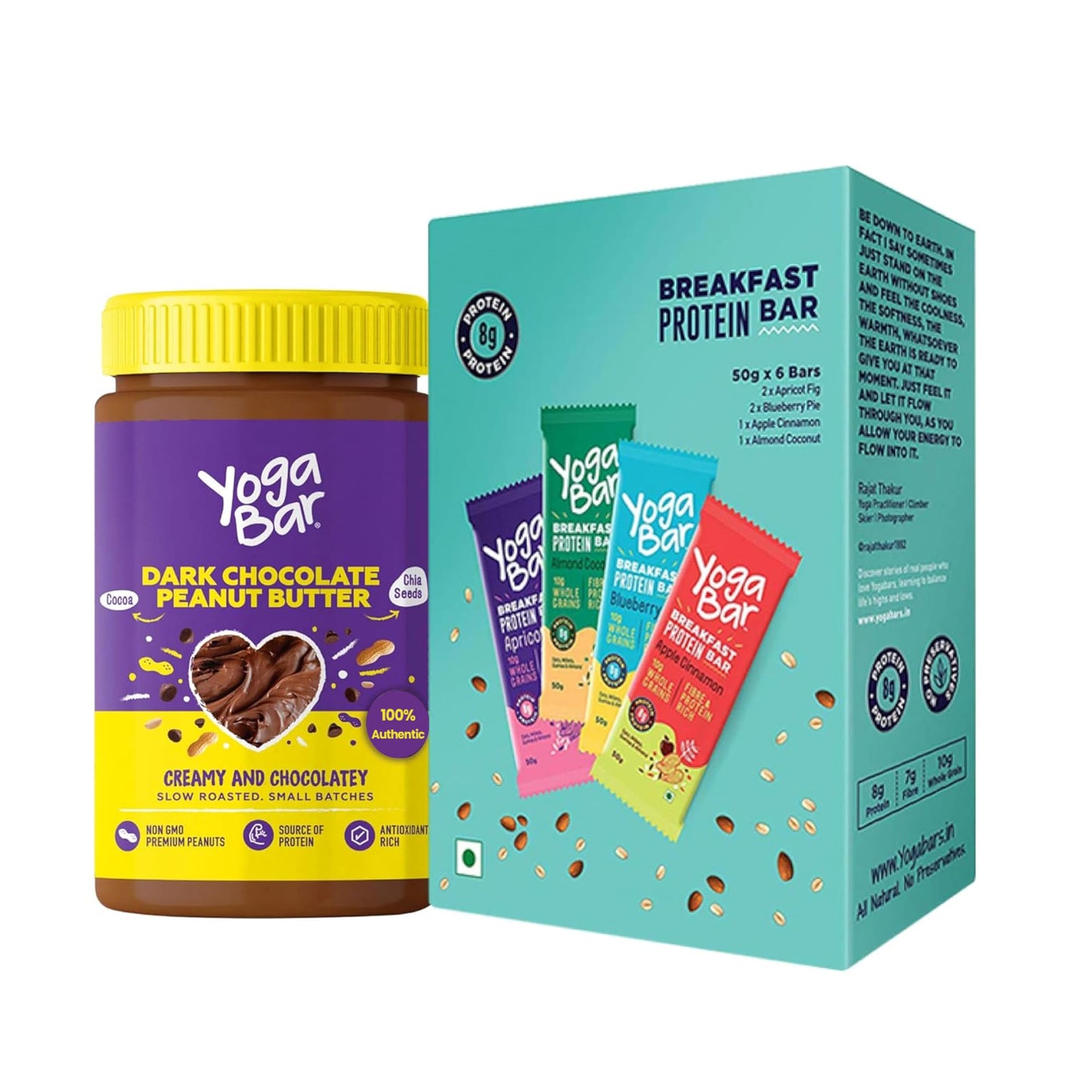 Yogabar Breakfast Bars Variety Pack | Daily Protein Snack | High Energy & Nutrition Bars | 8g Protein & 7g Fibre Protein Bars | Pack of 6 Protein Bar x 45g | No Preservatives