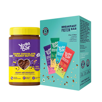 Yogabar Breakfast Bars Variety Pack | Daily Protein Snack | High Energy & Nutrition Bars | 8g Protein & 7g Fibre Protein Bars | Pack of 6 Protein Bar x 45g | No Preservatives