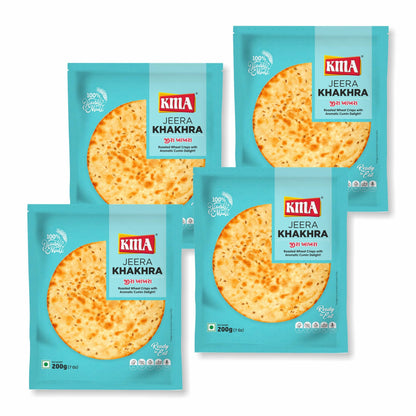 KMA Roasted Plain Khakhra 200 grams - Handmade Fresh Jain Gujarati Khakhra (Plain Salted Flavor), Ready to Eat Indian Snacks, 100% Natural Whole Wheat Snack without Maida, Vacuum Packed for Freshness