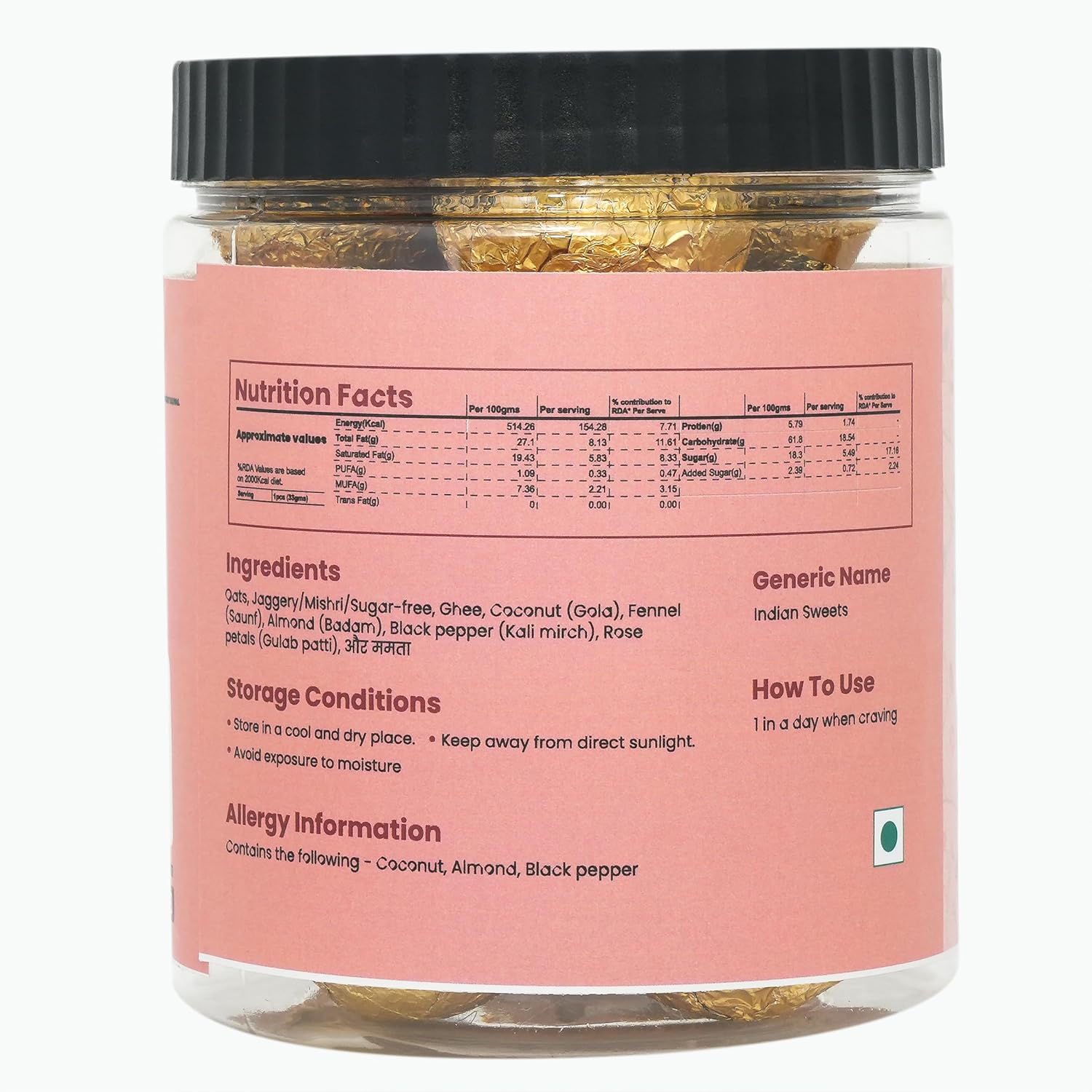 Nuskha Oats Laddoo: 400 GM | Nutrient-Rich Pregnancy Snack | Supports Maternal Health & Wellness | jaape ke laddoo | No artificial | Pure Desi Ghee | 400 Gms
