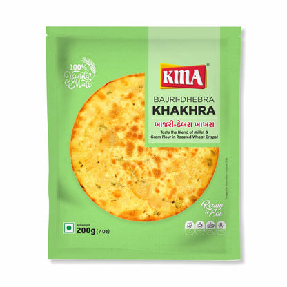 KMA Roasted Plain Khakhra 200 grams - Handmade Fresh Jain Gujarati Khakhra (Plain Salted Flavor), Ready to Eat Indian Snacks, 100% Natural Whole Wheat Snack without Maida, Vacuum Packed for Freshness