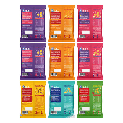 Slurrp Farm Mighty Jowar Puffs | Khatta Meetha, Mild Masala, Cheddar Cheese, Tangy Tomato, Choco Ragi, Cheese & Herbs | Not Fried, No Maida | Healthy Snack for Kids and Travel Friendly | 9 x 20g