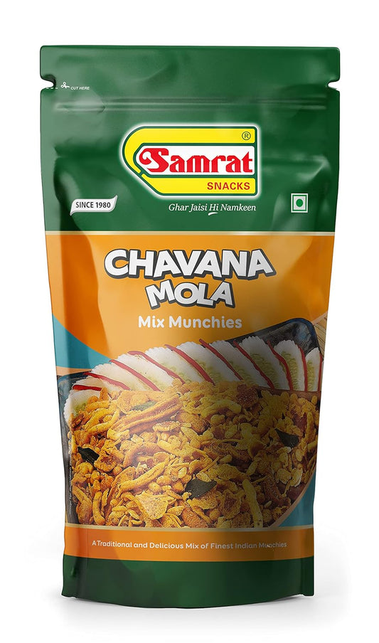 SAMRAT| CHAVANA MOLA Mix Munchies Mild Taste Namkeen|Ghar Jaisi Hi Namkeen|Healthy Snacks|Every Day Fresh Indian Snacks |Traditional Indian Snacks| (400G)