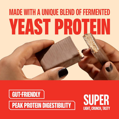 SuperYou Assorted Protein Wafer Bars (Pack of 10)|10g Protein, 3g Fiber, No Added Sugar|Yeast Fermented Protein|Energy Bars|Crunchy Wafer Bar|100% Vegetarian|No Palm Oil|400g