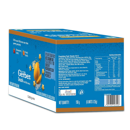 Gerber Snacks Mango Puffs for Kids, Yummy and Nutritious, Made with Multigrain Oats, Wheat & Rice, No Added Colors or Preservatives, Travel Friendly & Ready to Eat Snack For Children, 150g (6X25g)