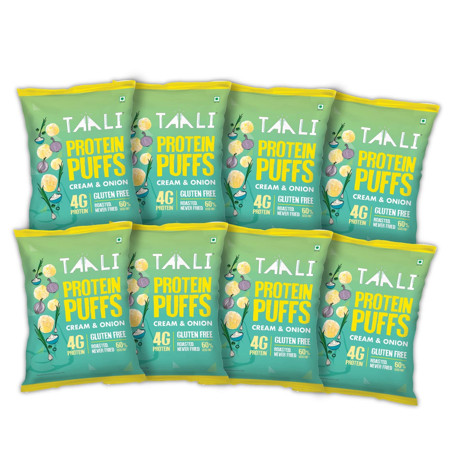 Taali Protein Puffs | 60 gm (Pack of 6) | Try All Flavors Pack | Healthy Roasted Tasty Snacks | 100% Veg., Gluten Free, No Cholesterol, No Trans-Fat