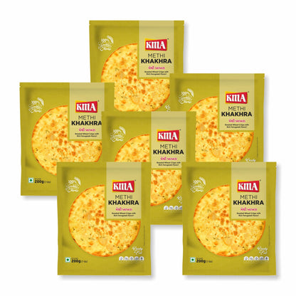 KMA Roasted Plain Khakhra 200 grams - Handmade Fresh Jain Gujarati Khakhra (Plain Salted Flavor), Ready to Eat Indian Snacks, 100% Natural Whole Wheat Snack without Maida, Vacuum Packed for Freshness