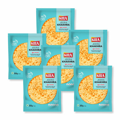 KMA Roasted Plain Khakhra 200 grams - Handmade Fresh Jain Gujarati Khakhra (Plain Salted Flavor), Ready to Eat Indian Snacks, 100% Natural Whole Wheat Snack without Maida, Vacuum Packed for Freshness
