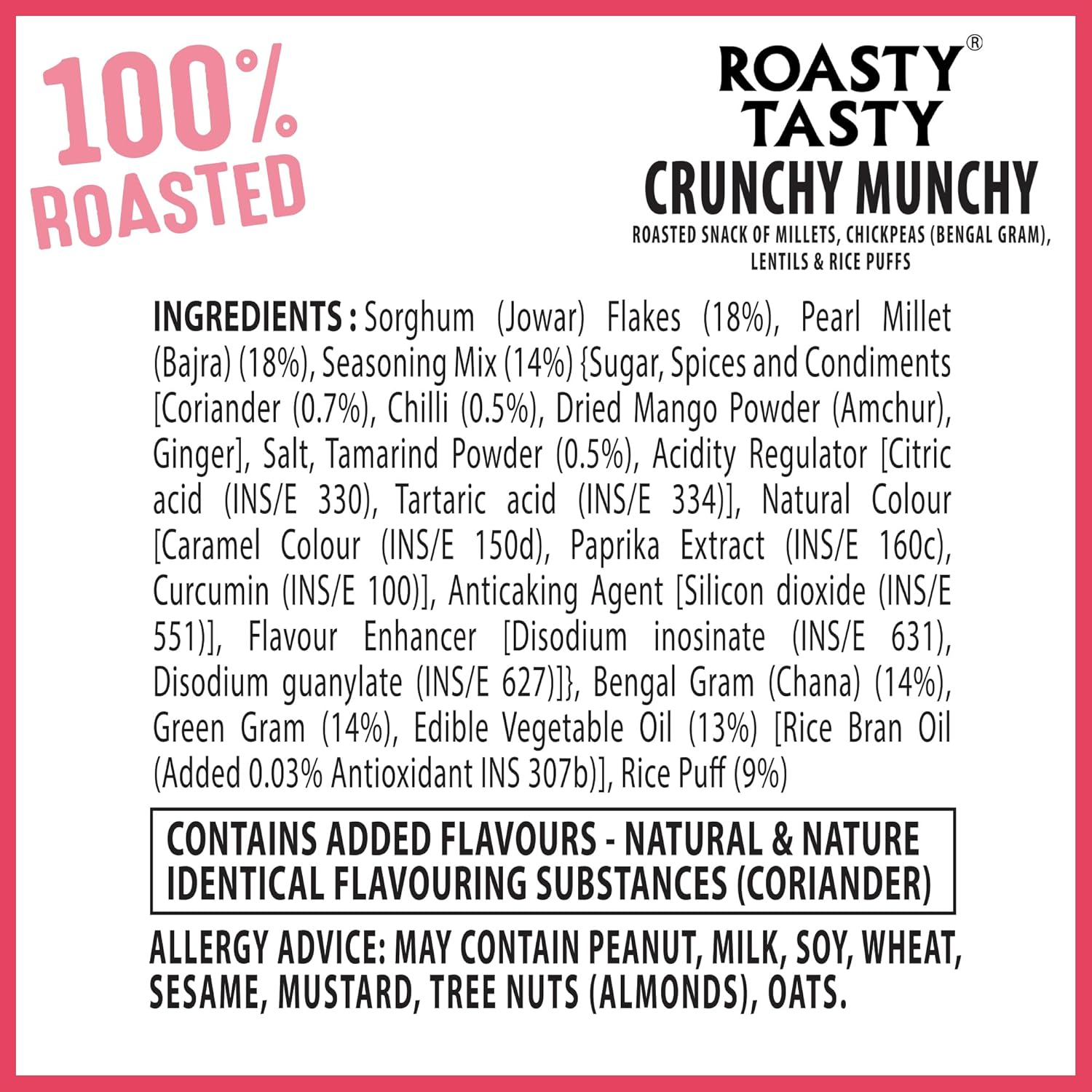 Roasty Tasty Crunchy Munchy 200g | Healthy Snack | No Onion No Garlic | Ideal Millet Namkeen for Kids & Adults | Low Calorie Snacks - Roasted Namkeen - No Cholesterol, No Transfat Diet Mixture in Peri Peri Masala | Millet Snacks Items