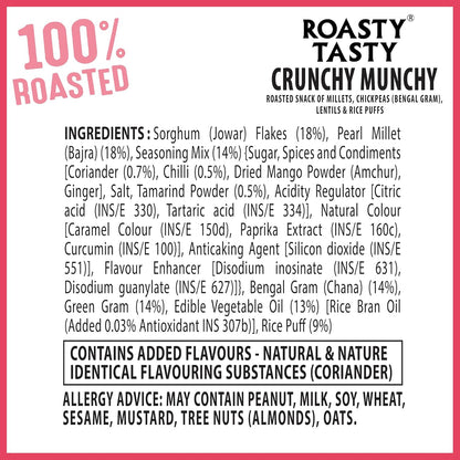 Roasty Tasty Crunchy Munchy 200g | Healthy Snack | No Onion No Garlic | Ideal Millet Namkeen for Kids & Adults | Low Calorie Snacks - Roasted Namkeen - No Cholesterol, No Transfat Diet Mixture in Peri Peri Masala | Millet Snacks Items