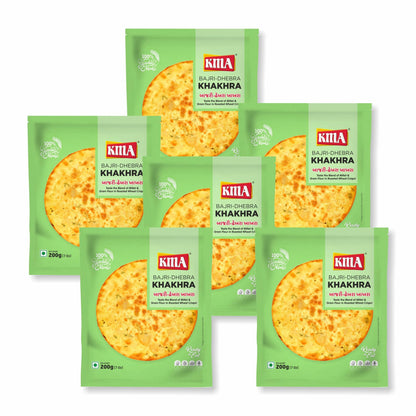 KMA Roasted Plain Khakhra 200 grams - Handmade Fresh Jain Gujarati Khakhra (Plain Salted Flavor), Ready to Eat Indian Snacks, 100% Natural Whole Wheat Snack without Maida, Vacuum Packed for Freshness