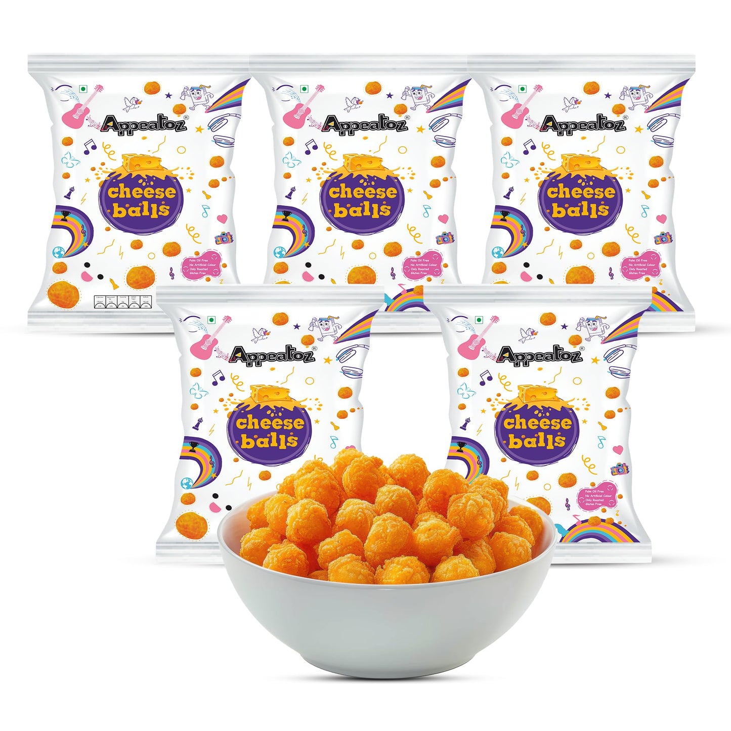 Appeatoz Jowar Puffs - Magic Masala | Roasted, Not Fried | Gluten-Free & High Protein | No Added Sugar | Healthy Baked Snack for Kids & Adults | Sorghum-Based | Crunchy Snack | Pack of 5