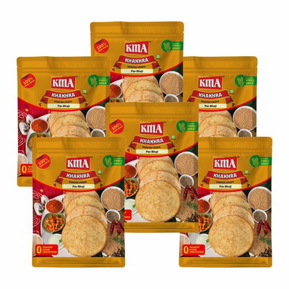 KMA Roasted Plain Khakhra 200 grams - Handmade Fresh Jain Gujarati Khakhra (Plain Salted Flavor), Ready to Eat Indian Snacks, 100% Natural Whole Wheat Snack without Maida, Vacuum Packed for Freshness