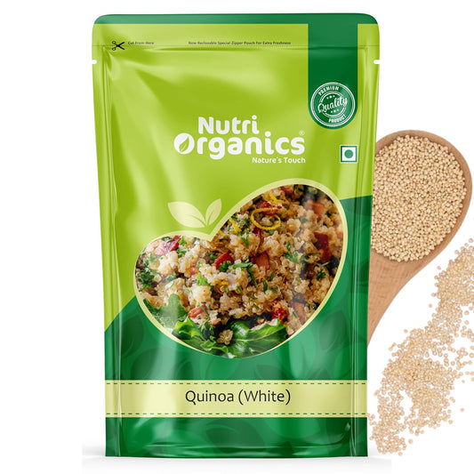 NutriOrganics Premium Quinoa 1kg - Gluten Free Quinoa, Healthy Breakfast, Diet Food for Weight Management