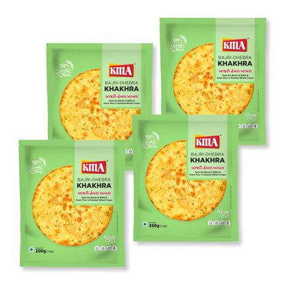 KMA Roasted Plain Khakhra 200 grams - Handmade Fresh Jain Gujarati Khakhra (Plain Salted Flavor), Ready to Eat Indian Snacks, 100% Natural Whole Wheat Snack without Maida, Vacuum Packed for Freshness