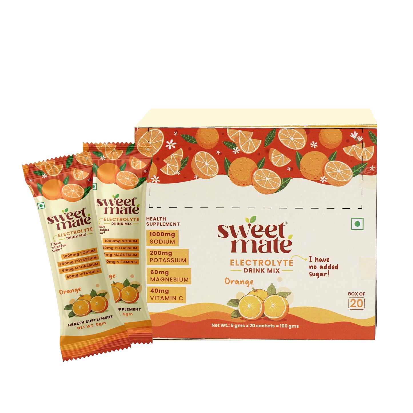 Sweetmate Sugar-Free Assorted Electrolyte Drink Mix Sweetened With Stevia -5g (30 Sachet) No Preservatives and Chemicals |Offers 10x more Electrolyte | Keto Friendly, Vegan