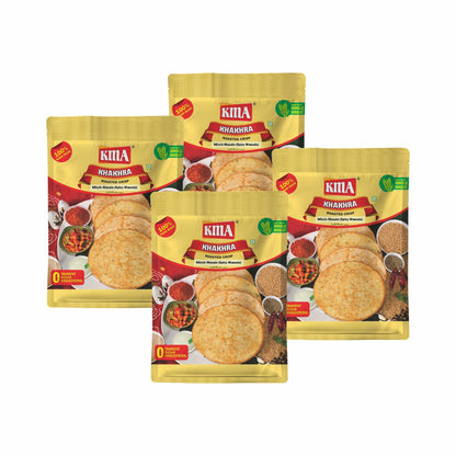 KMA Roasted Plain Khakhra 200 grams - Handmade Fresh Jain Gujarati Khakhra (Plain Salted Flavor), Ready to Eat Indian Snacks, 100% Natural Whole Wheat Snack without Maida, Vacuum Packed for Freshness