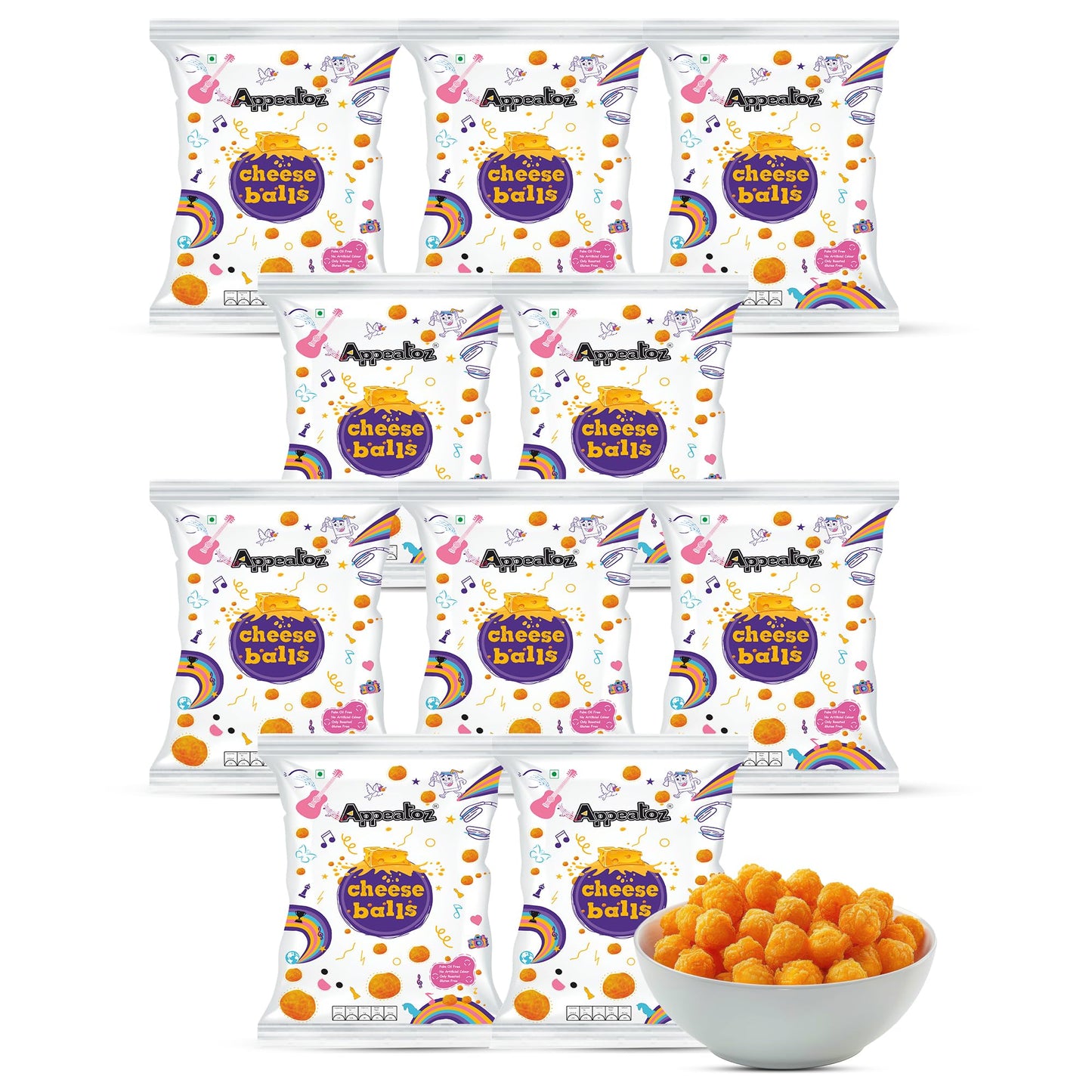 Appeatoz Jowar Puffs - Magic Masala | Roasted, Not Fried | Gluten-Free & High Protein | No Added Sugar | Healthy Baked Snack for Kids & Adults | Sorghum-Based | Crunchy Snack | Pack of 5