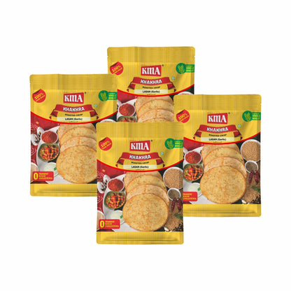 KMA Roasted Plain Khakhra 200 grams - Handmade Fresh Jain Gujarati Khakhra (Plain Salted Flavor), Ready to Eat Indian Snacks, 100% Natural Whole Wheat Snack without Maida, Vacuum Packed for Freshness