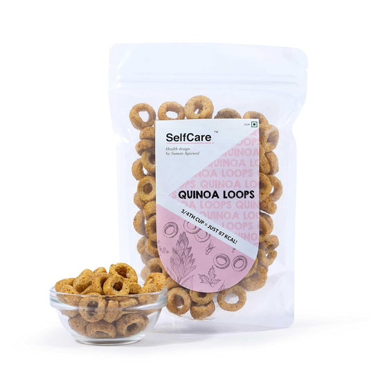SelfCare By Suman Agarwal Quinoa Loops Pack of 1 100g | Healthy & Non Fried | Savoury - Snacks - Namkeen - Grocery | Spicy Crunchy & Chatpata - Tea time Snacking | Diabetic Jain & Travel Friendly