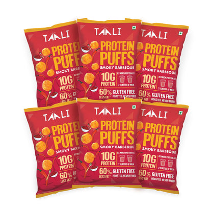 Taali Protein Puffs | 60 gm (Pack of 6) | Try All Flavors Pack | Healthy Roasted Tasty Snacks | 100% Veg., Gluten Free, No Cholesterol, No Trans-Fat