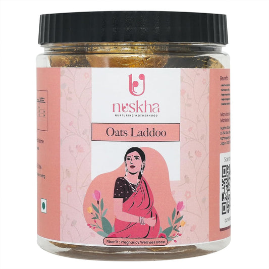 Nuskha Oats Laddoo: 400 GM | Nutrient-Rich Pregnancy Snack | Supports Maternal Health & Wellness | jaape ke laddoo | No artificial | Pure Desi Ghee | 400 Gms