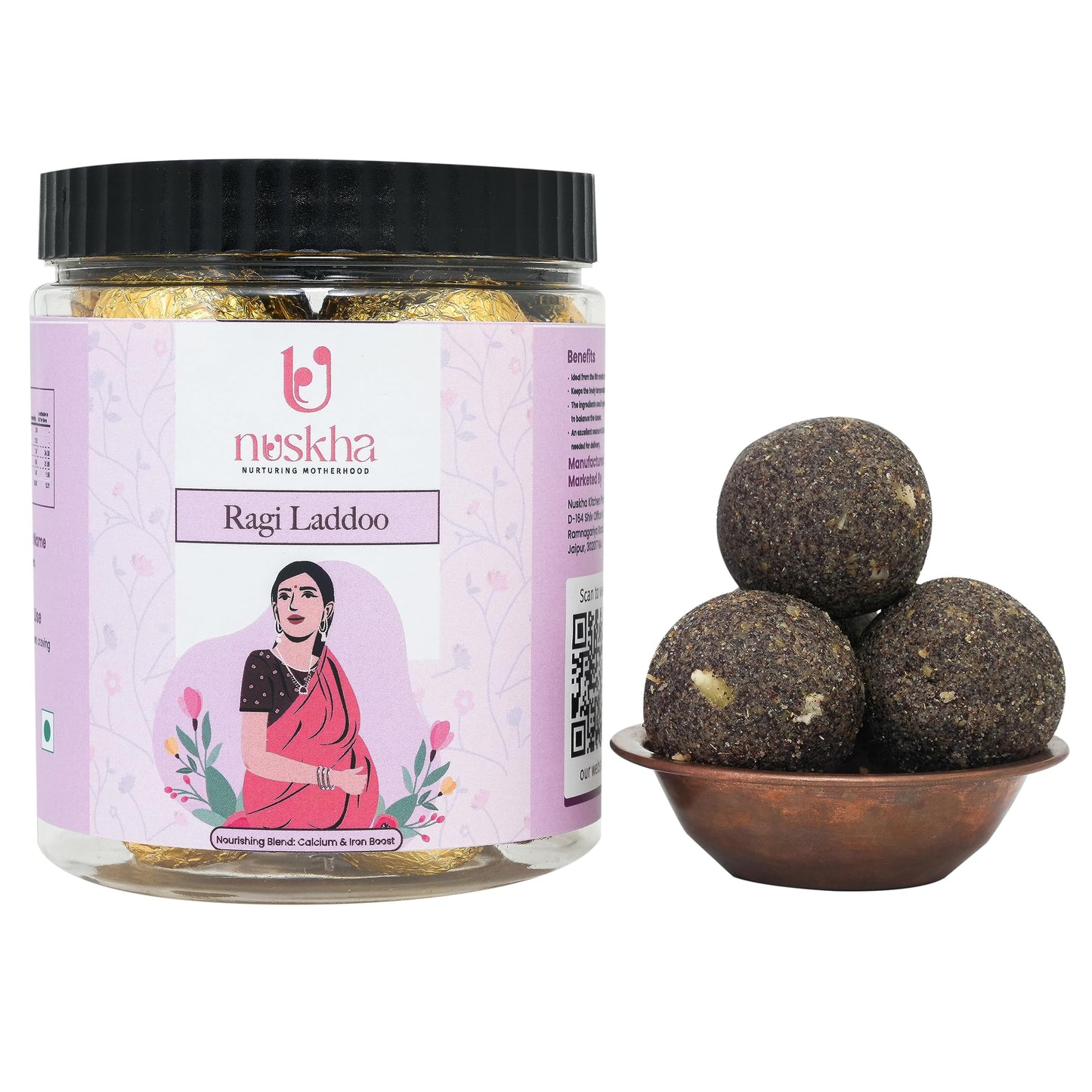 Nuskha Oats Laddoo: 400 GM | Nutrient-Rich Pregnancy Snack | Supports Maternal Health & Wellness | jaape ke laddoo | No artificial | Pure Desi Ghee | 400 Gms